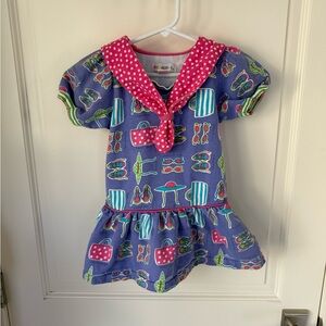 Vintage 90s Gymboree Rainbow A Day At The Beach 1994 Purple Dress 2.5-3.5 Yrs